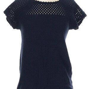ANN TAYLOR LOFT  COTTON CROCHET SHORT SLEEVE PULLOVER SWEATER ~ SIXE XL